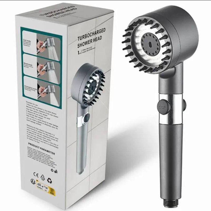 سردوش سیلیکونی حمام ماساژور دار مدل توربو 4 حالته