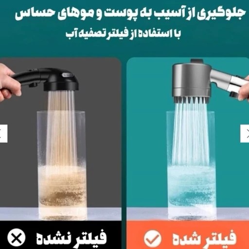سردوش سیلیکونی حمام ماساژور دار مدل توربو 4 حالته