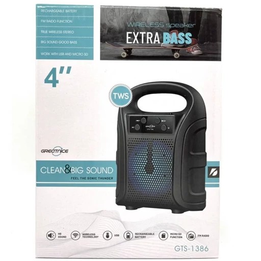 اسپیکر بلوتوثی قابل حمل گریت نایس مدل GTS 1386 ، شیار کارت حافظه MicroSD، USB ، Bluetooth