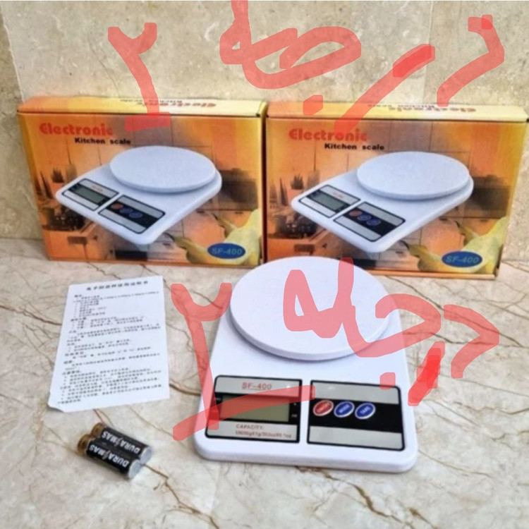 ترازو آشپزخانه اصلی چین برند سومیت با باطری، دیجیتال 10 کیلویی sf 400 دقت 1 گرم، سفید درجه 1 ، ممتاز 5 ستاره