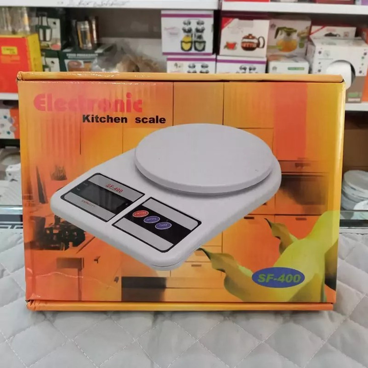 ترازو آشپزخانه اصلی چین برند سومیت با باطری، دیجیتال 10 کیلویی sf 400 دقت 1 گرم، سفید درجه 1 ، ممتاز 5 ستاره