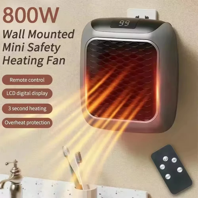 فن هیتر و بخاری برقی فن دار وارداتی مدل CSA 800W صفحه لمسی کنترل دار