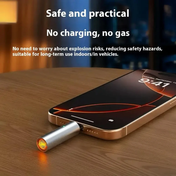 فندک برقی USB-C موبایل | فندک المنتی مینی