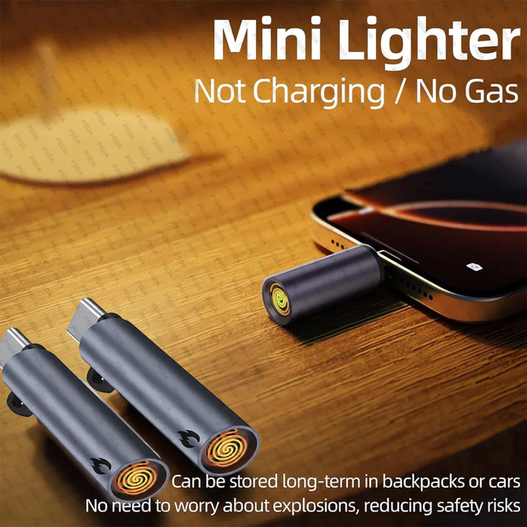 فندک برقی USB-C موبایل | فندک المنتی مینی