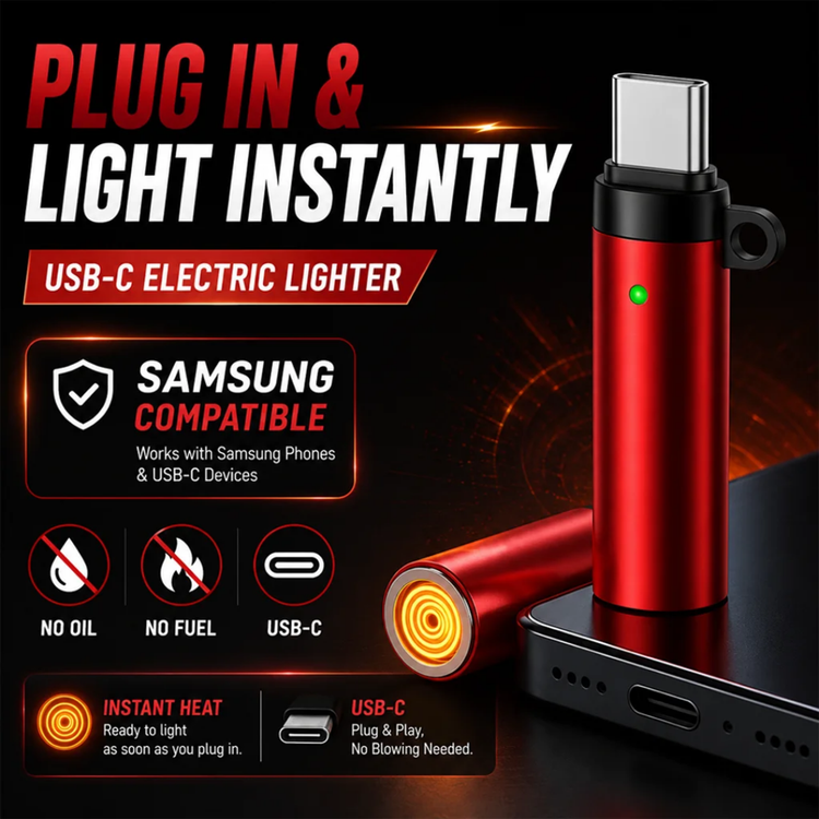 فندک برقی USB-C موبایل | فندک المنتی مینی